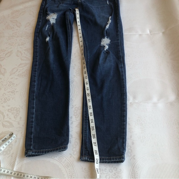 Hollister Women’s Size W30(11) Blue Ripped Skinny Jeans Pants Elastic Waist - Picture 10 of 16